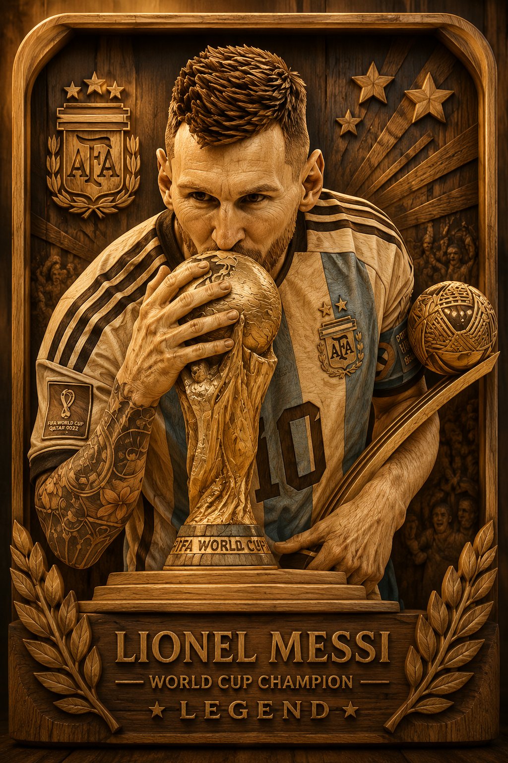 Luxury Wooden Athlete Poster Art