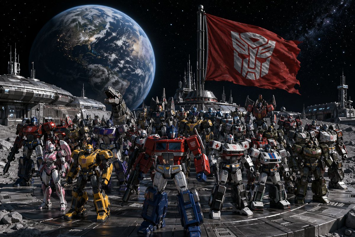 Autobots Assemble on Lunar Base
