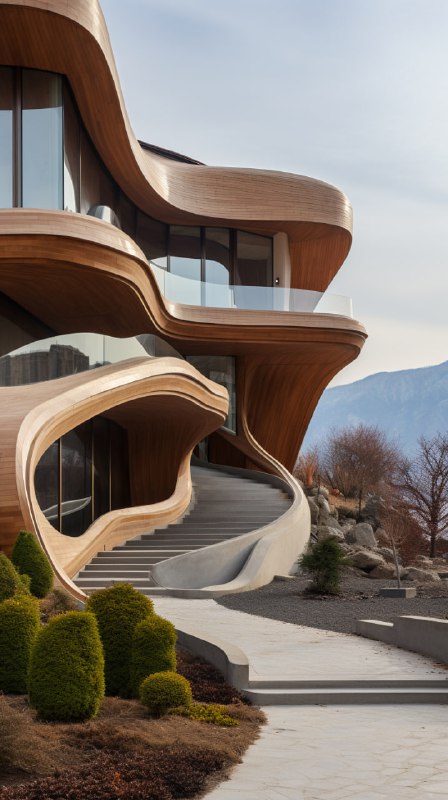 Zaha Hadid Inspired Wooden House in Mazandaran Iran