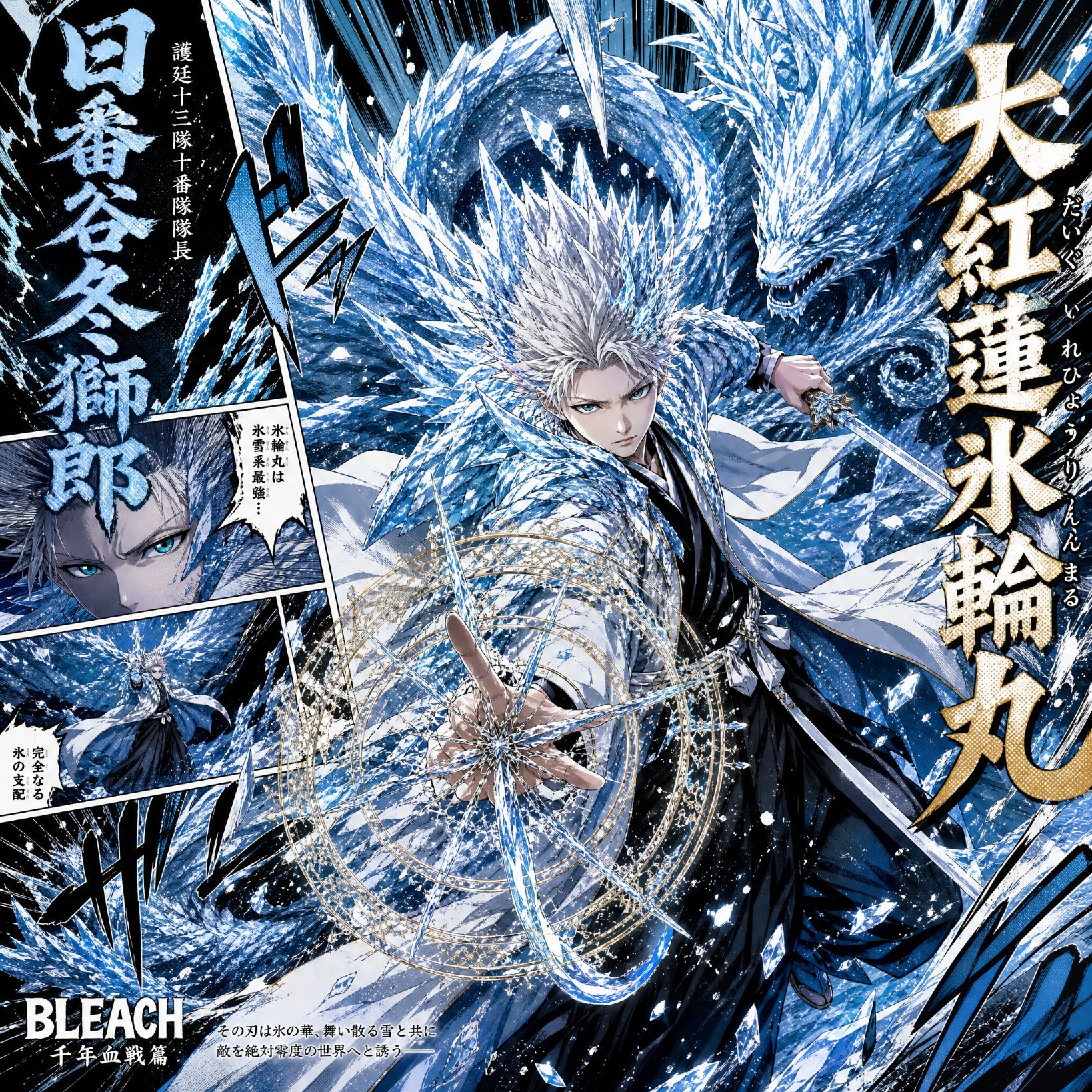 Hitsugaya Toshiro Bankai Ice Dragon Poster
