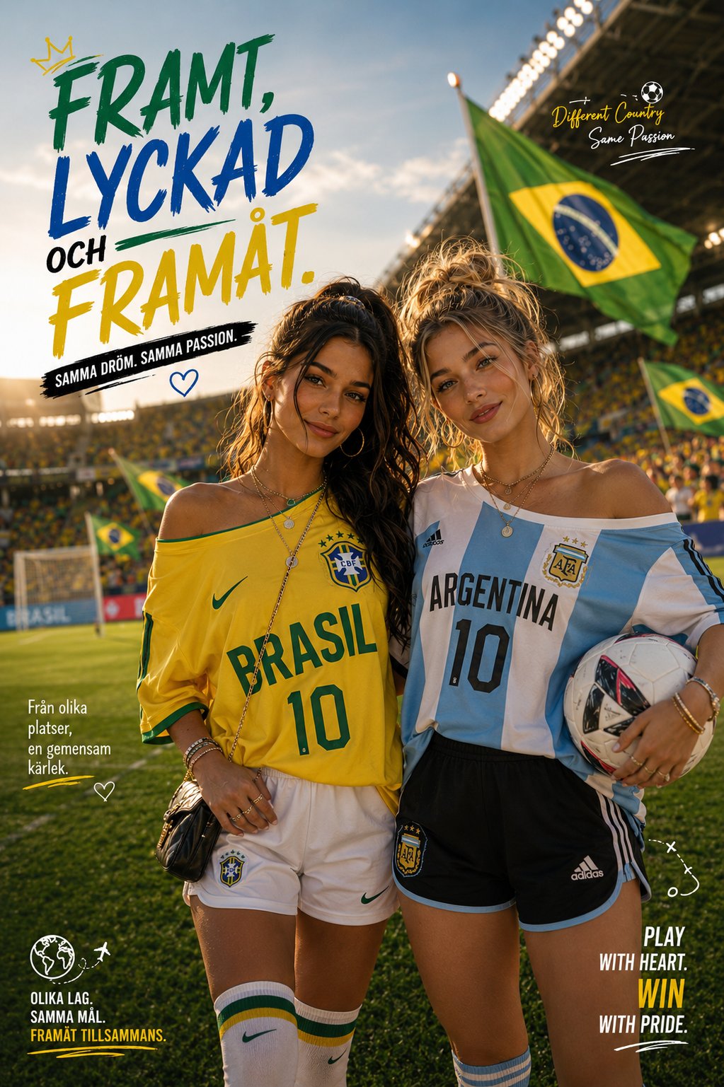 Stylish Football Fans Sunset Poster