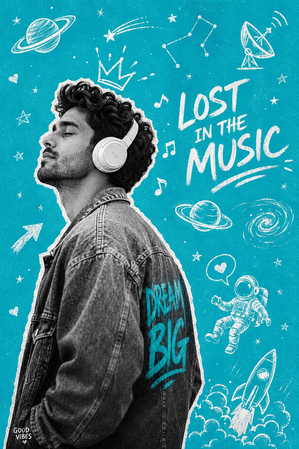 Lost in Music Cosmic Poster