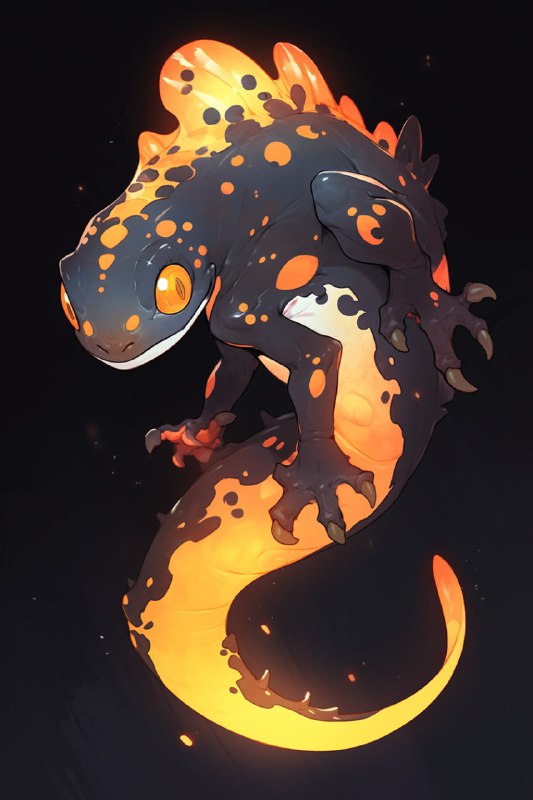 Salamander Chimera Fantasy Anime Style Creature
