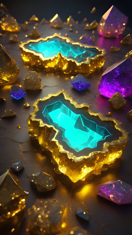 Neon Sulphuric Crystals in Cracked Geode 3D Render