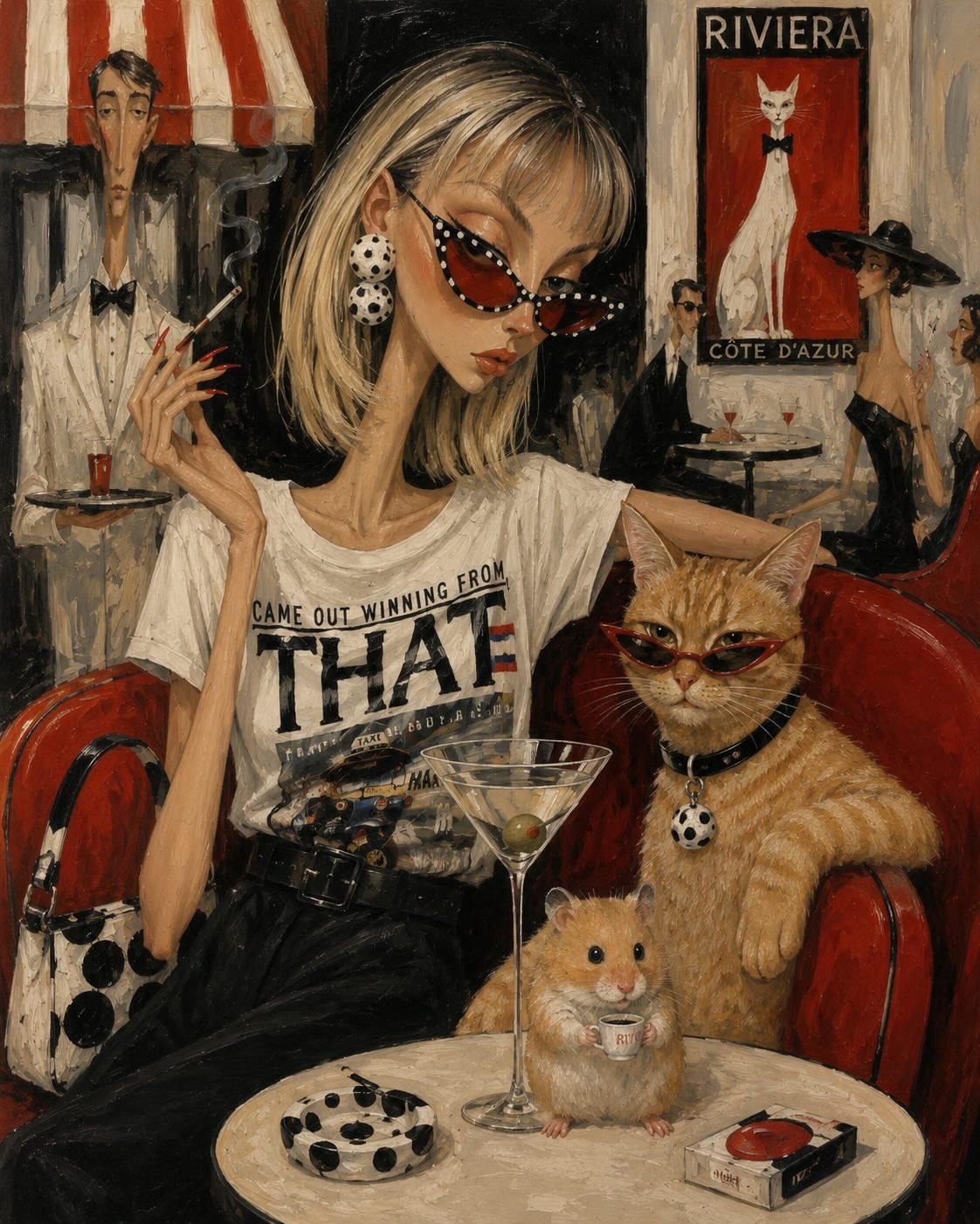 Riviera Cat Lady Fashion Art