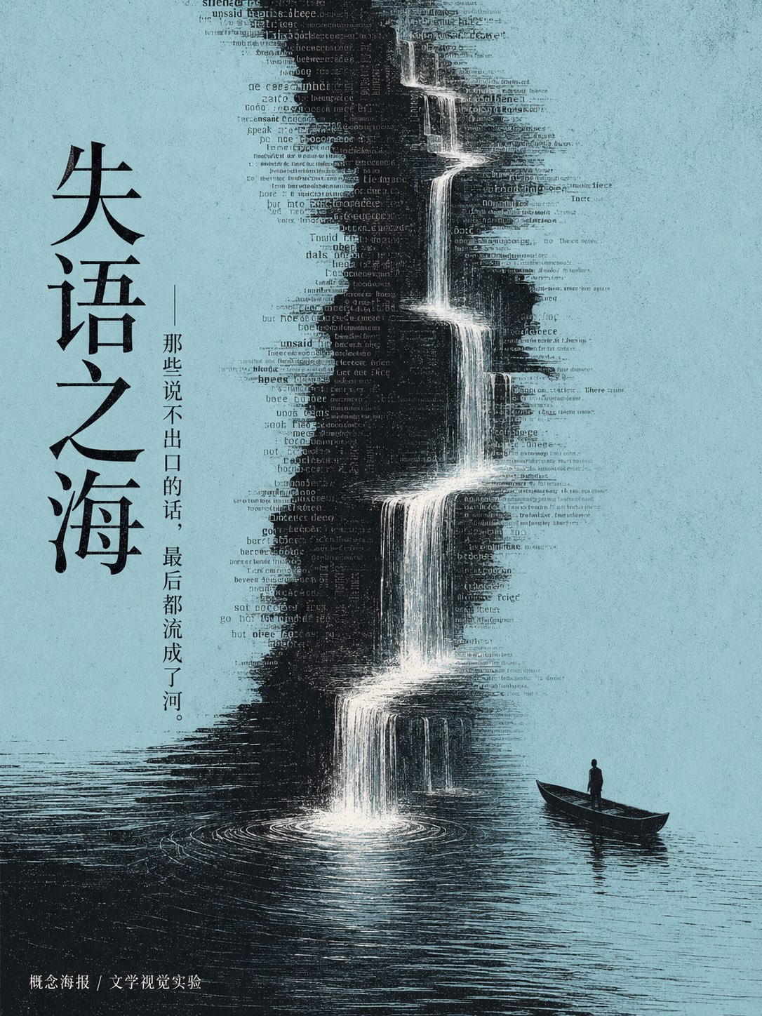Chinese Literary Text Landscape Poster