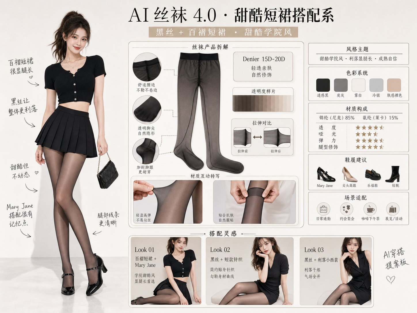 Chic Skirt & Stockings Lookbook