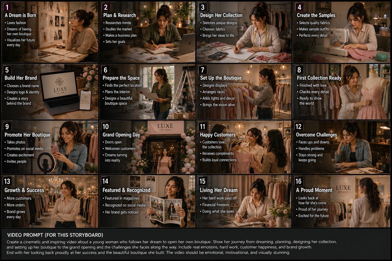 Fashion Boutique Journey Storyboard