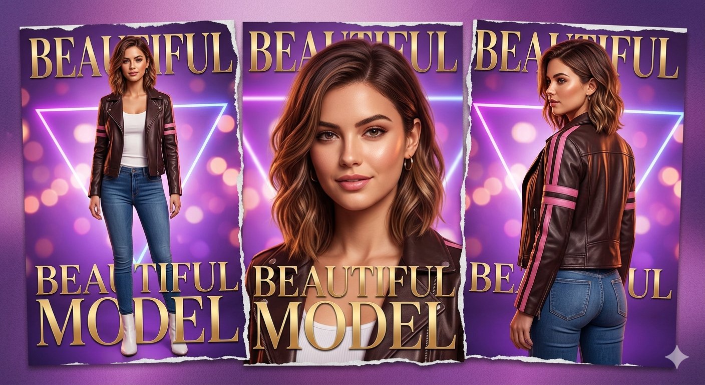 Neon Fashion Model Poster
