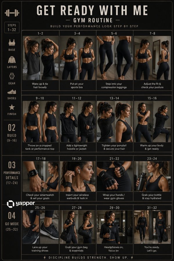 Cinematic Gym Prep Storyboard Poster