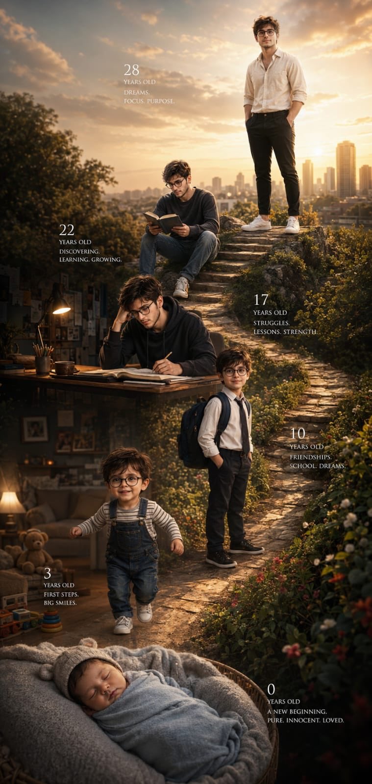 Cinematic Life Journey Portrait Collage