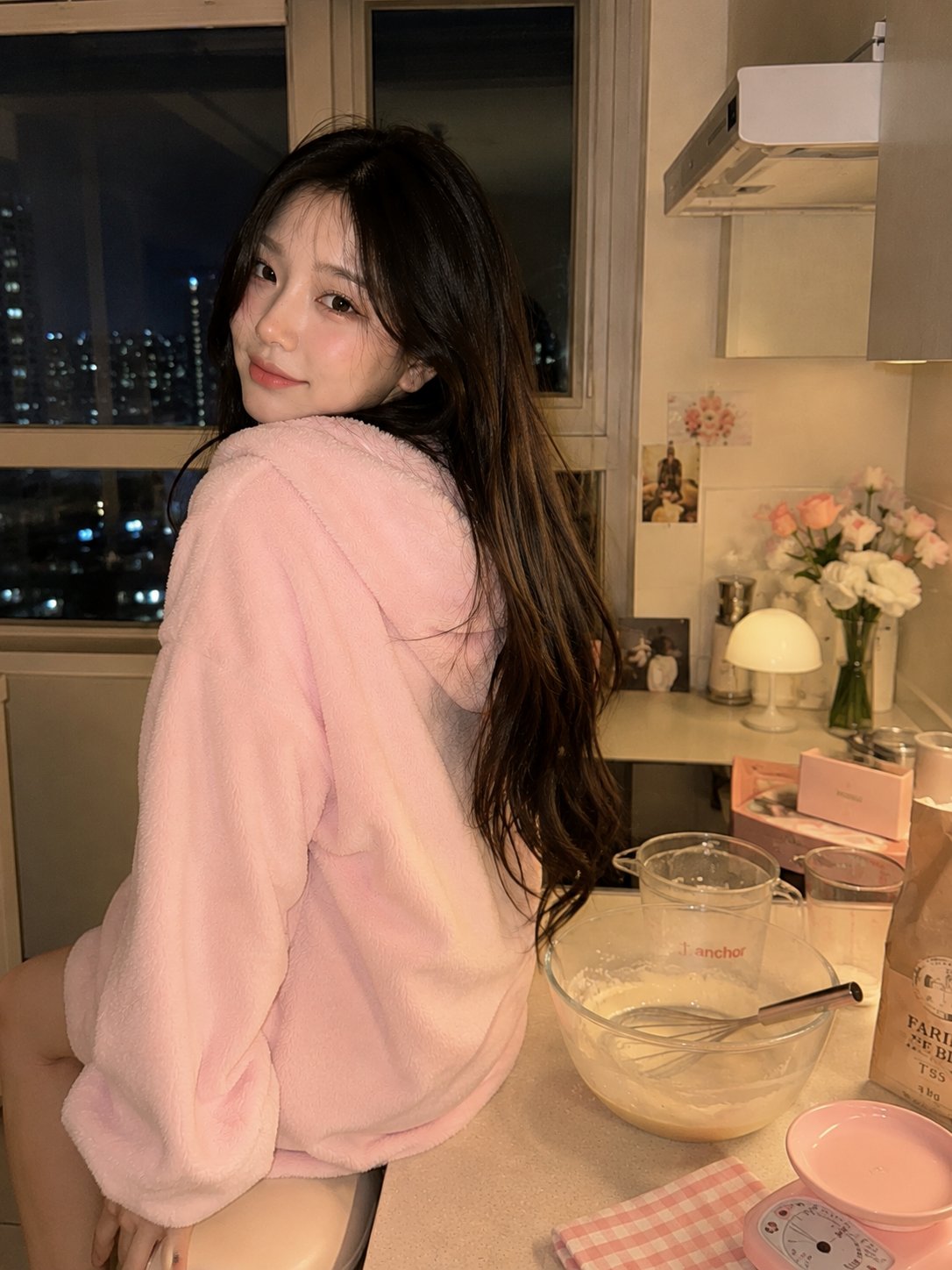 Cozy Late Night Korean Baking Portrait