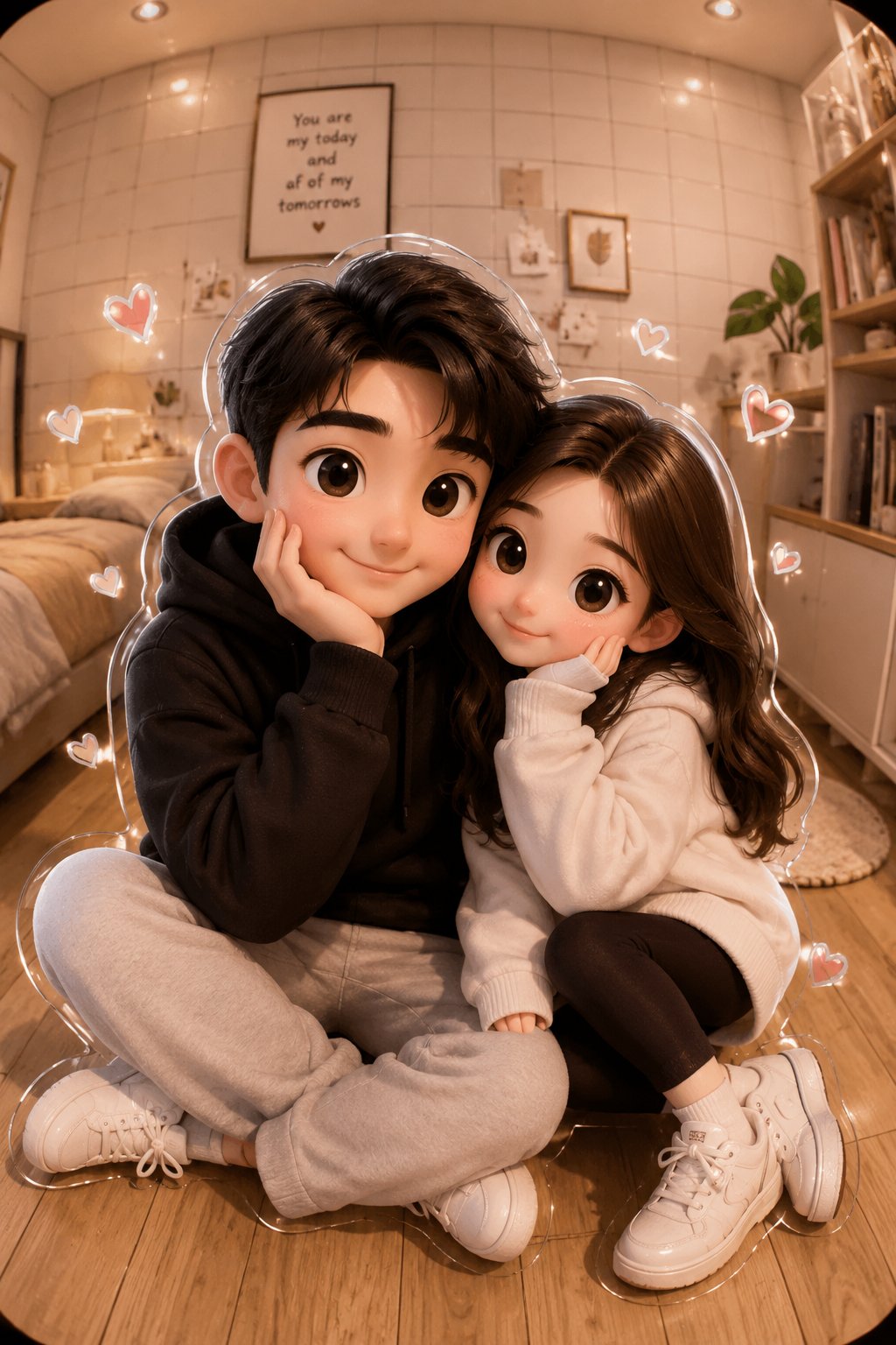 Cute 3D Couple Portrait