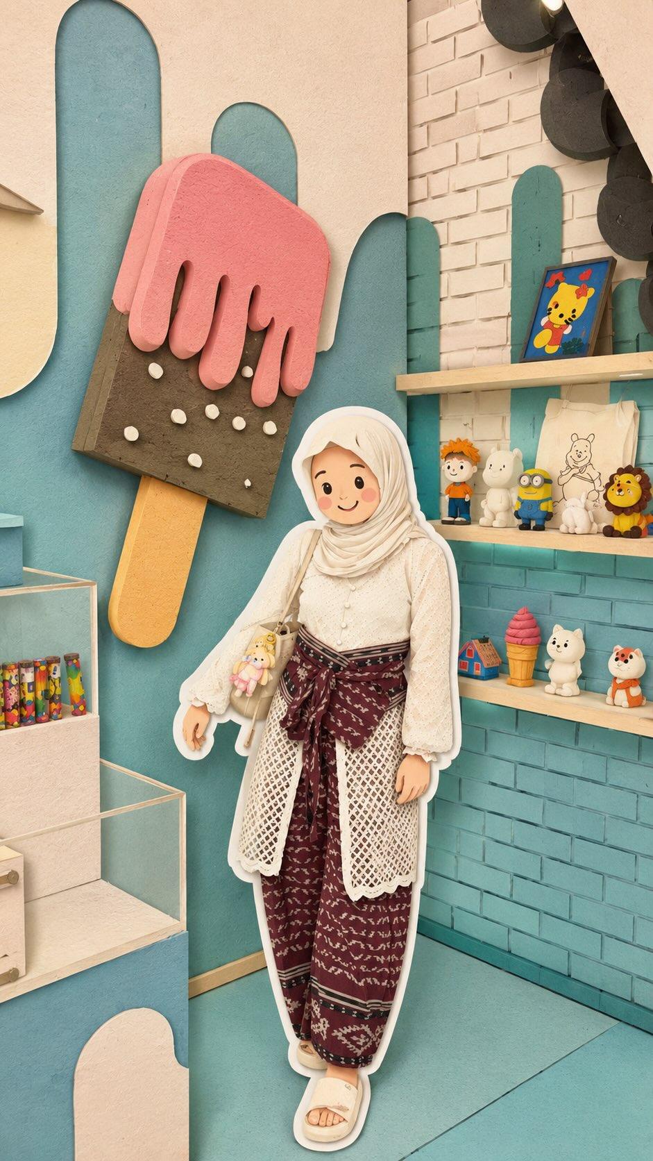 Kawaii Muslim Cafe Lifestyle Photography