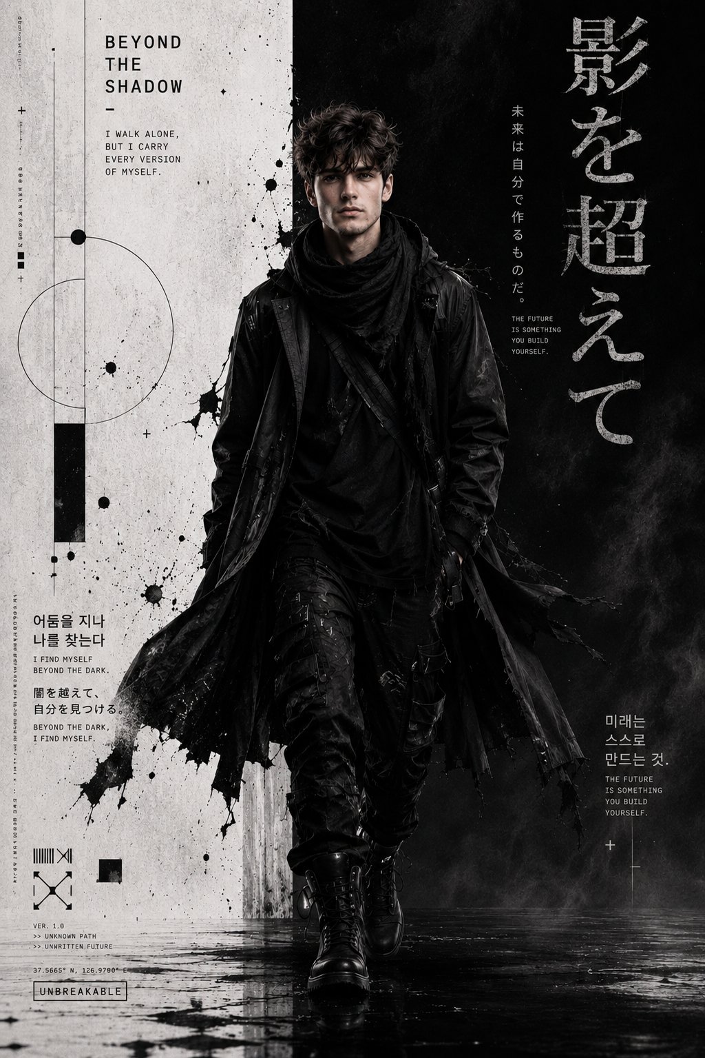 Cyber Wasteland Fashion Poster: Beyond the Shadow