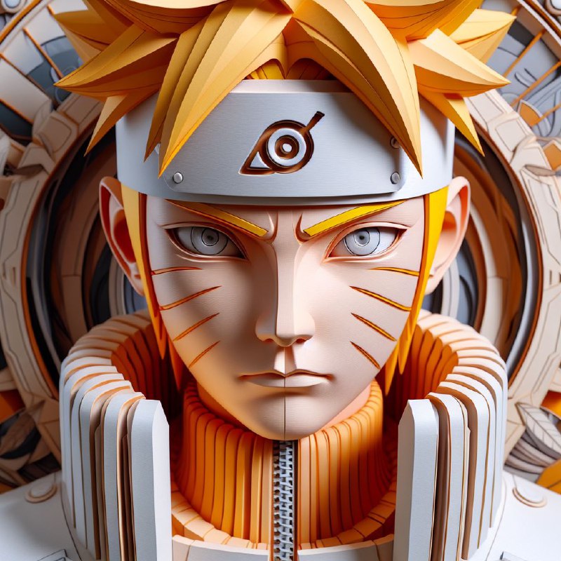 Naruto Uzumaki Paper Sculpture Detailed Portrait
