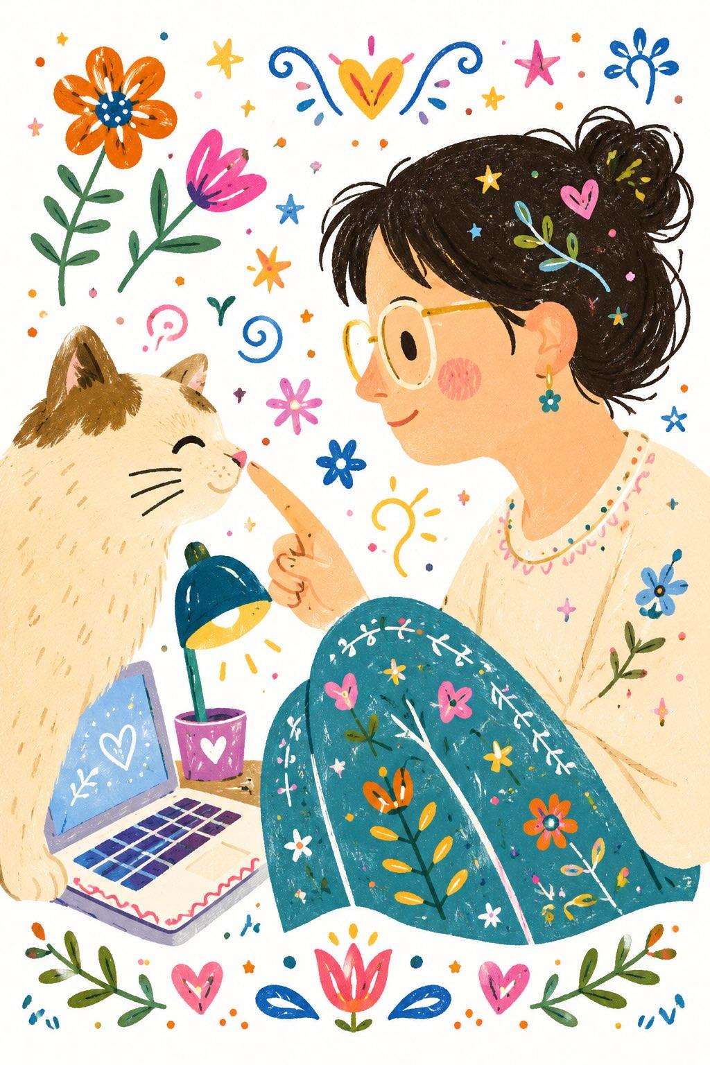 Whimsical Folk Flat Graffiti Illustration
