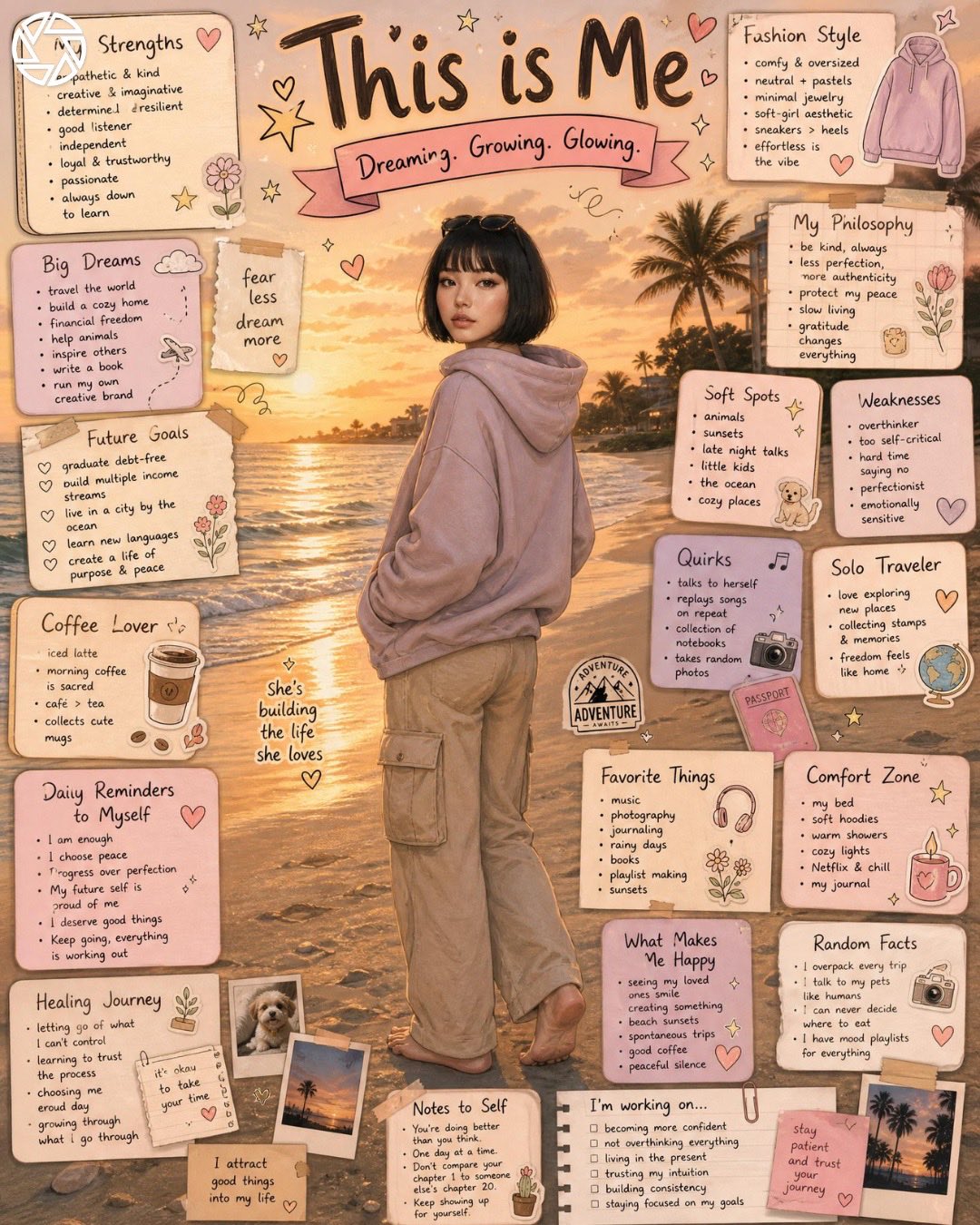 Golden Sunset Beach Collage