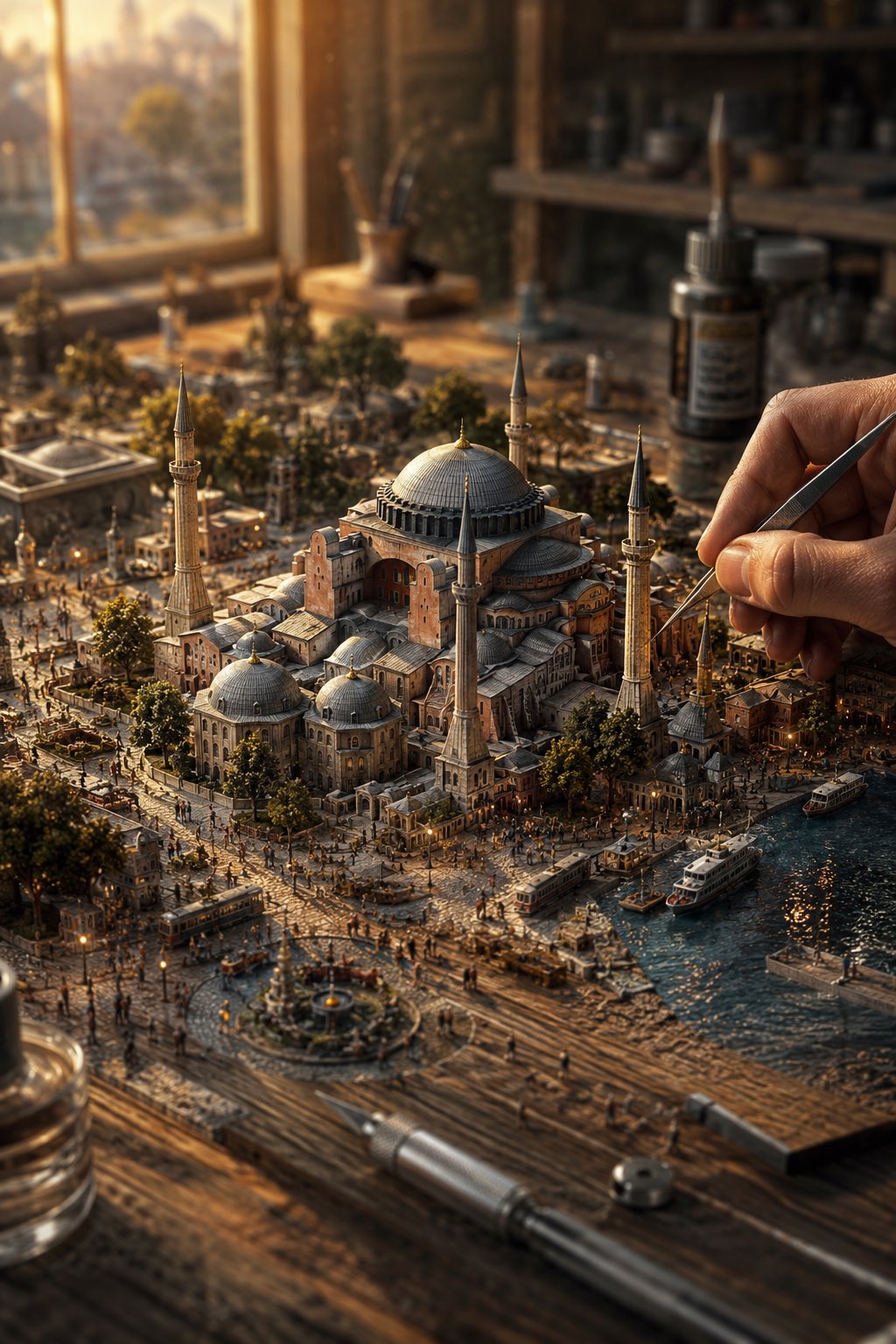 Miniature World on Wood
