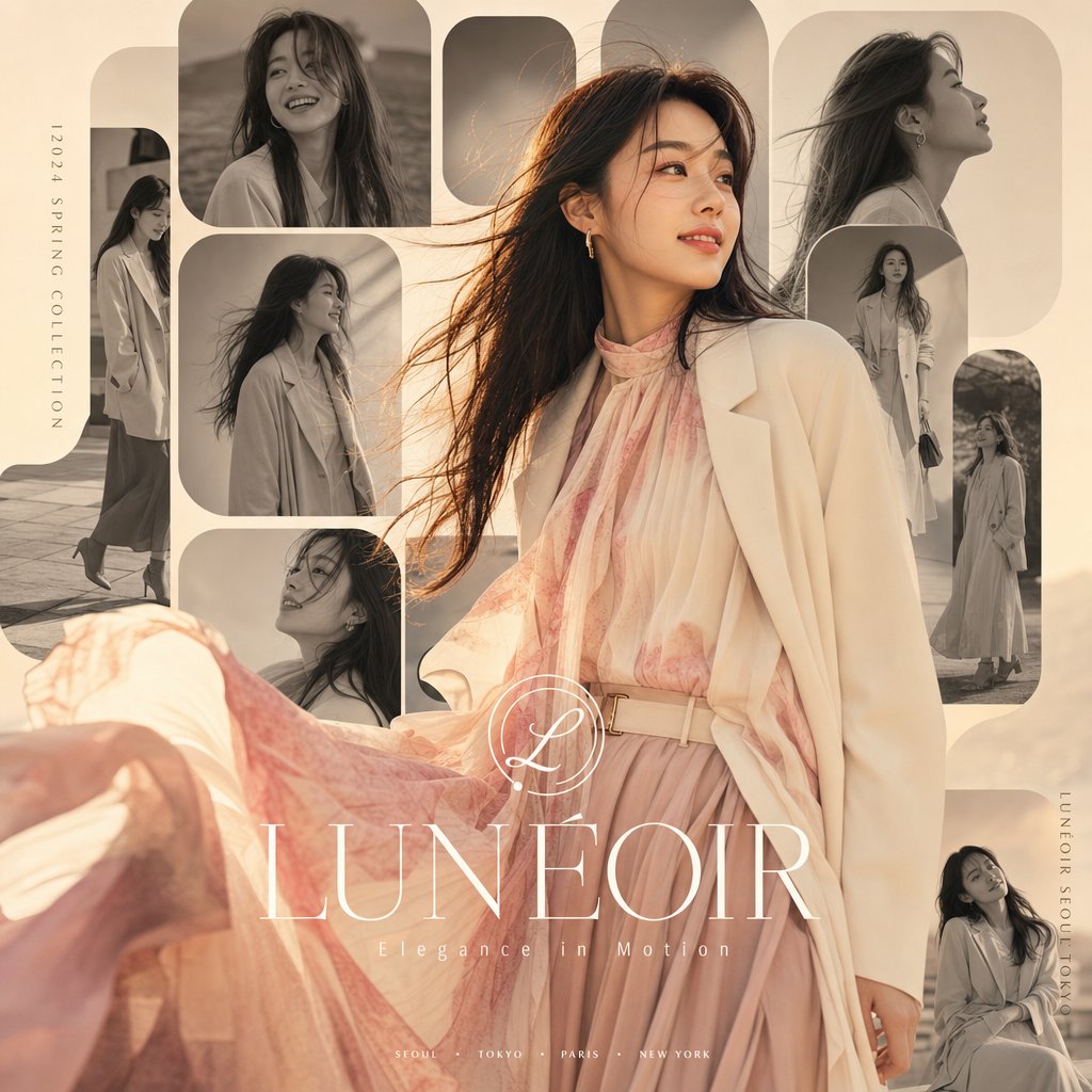 Golden Hour Fashion Collage Portrait