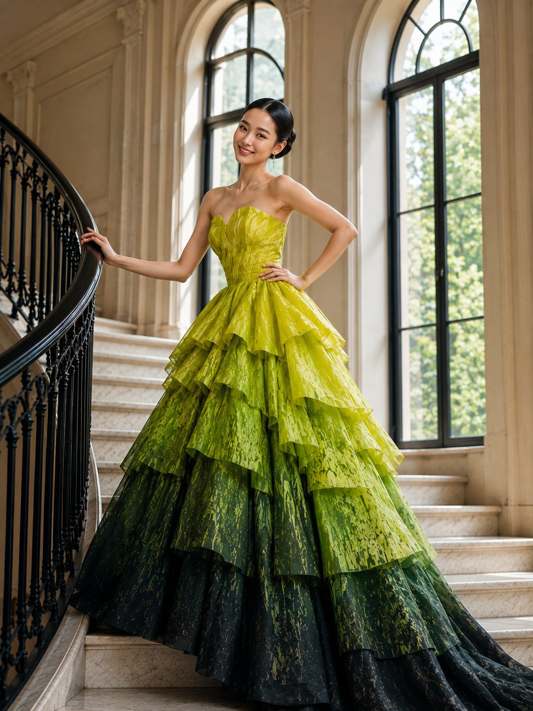 Neon Gradient Gown Editorial