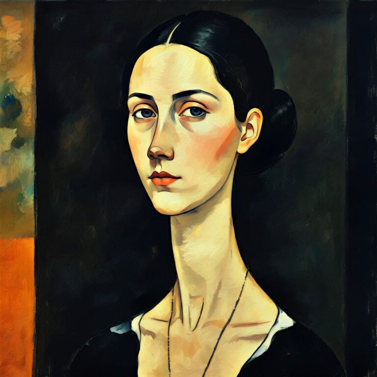 Modigliani-Inspired Abstract Female Beauty