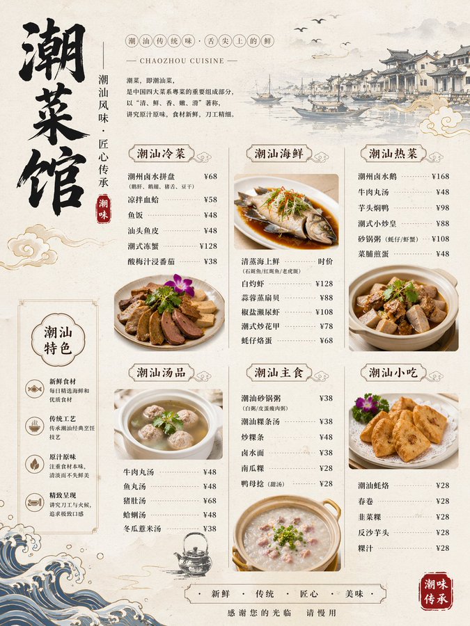 Chaozhou Restaurant Menu Design