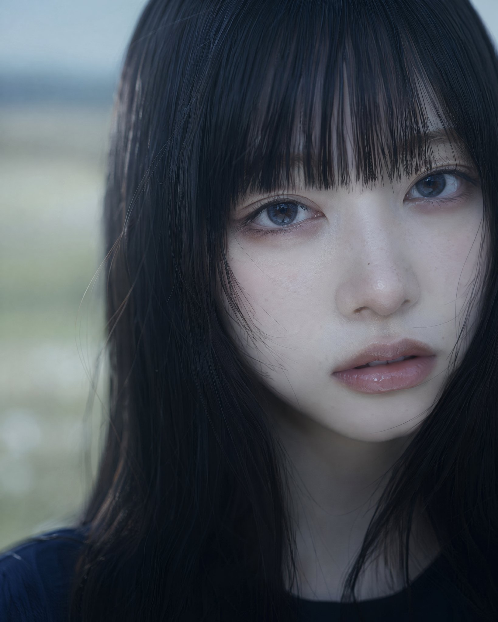 Ethereal Gaze in Teal Fields