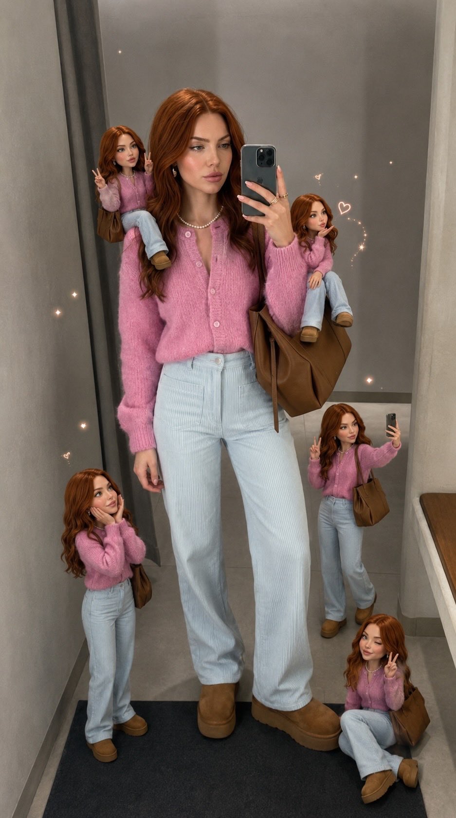 Surreal Fashion Mirror Selfie Portrait