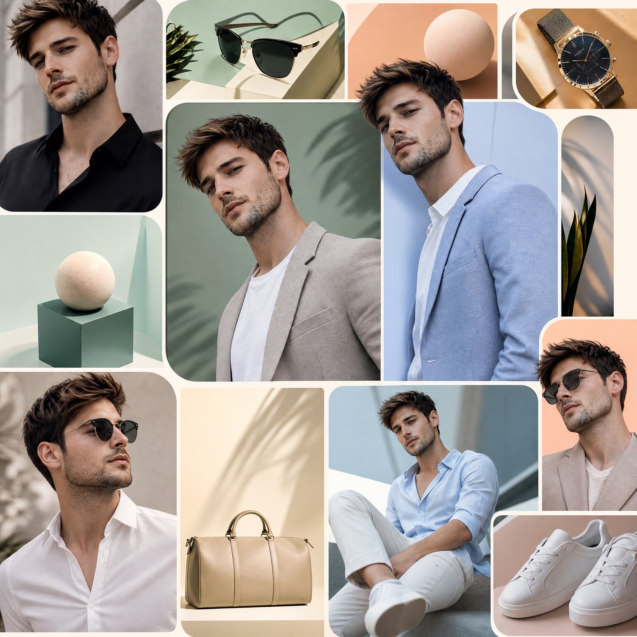 Fashion Bento Grid Editorial Art