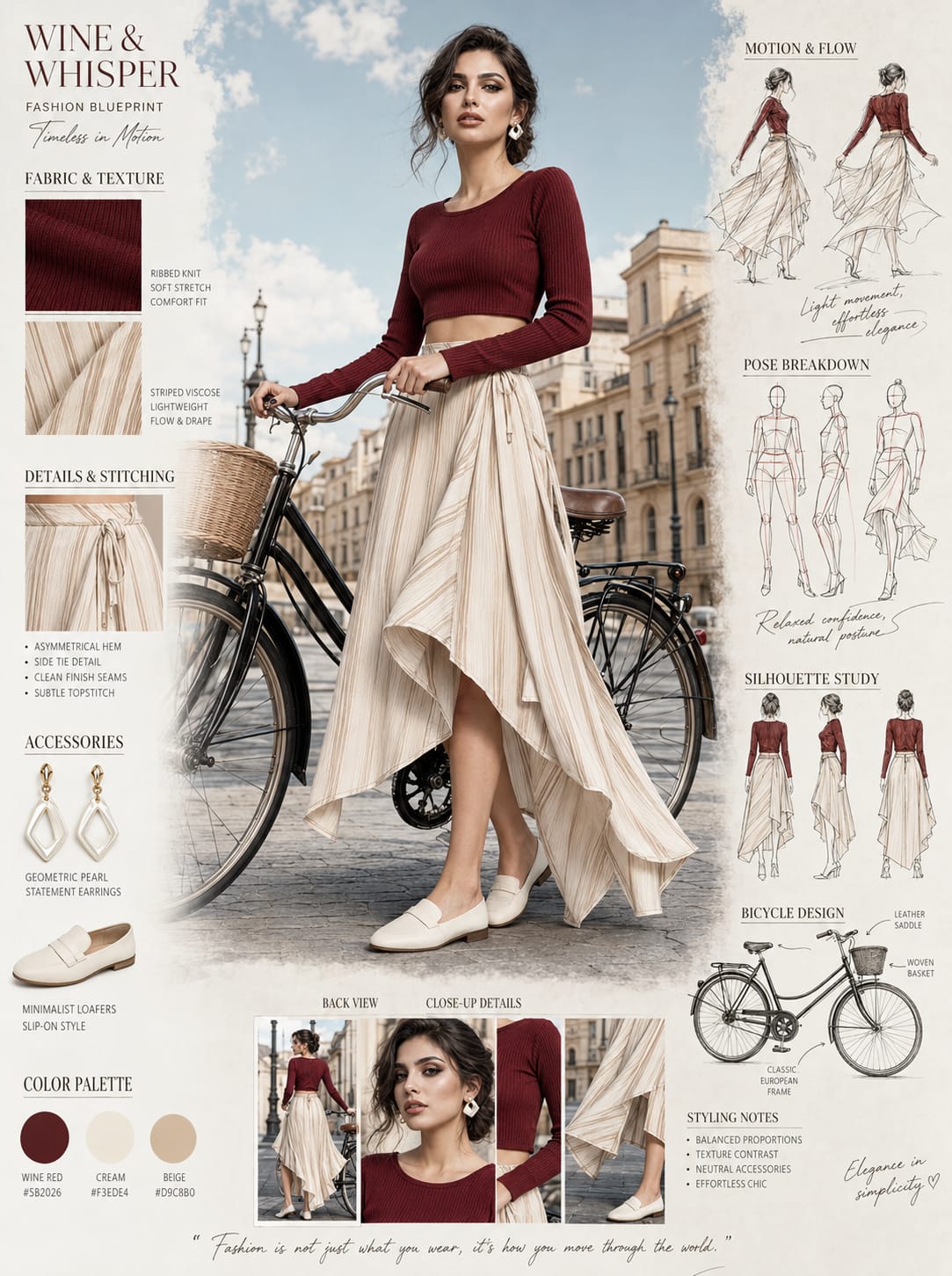 Vintage Bicycle Fashion Blueprint