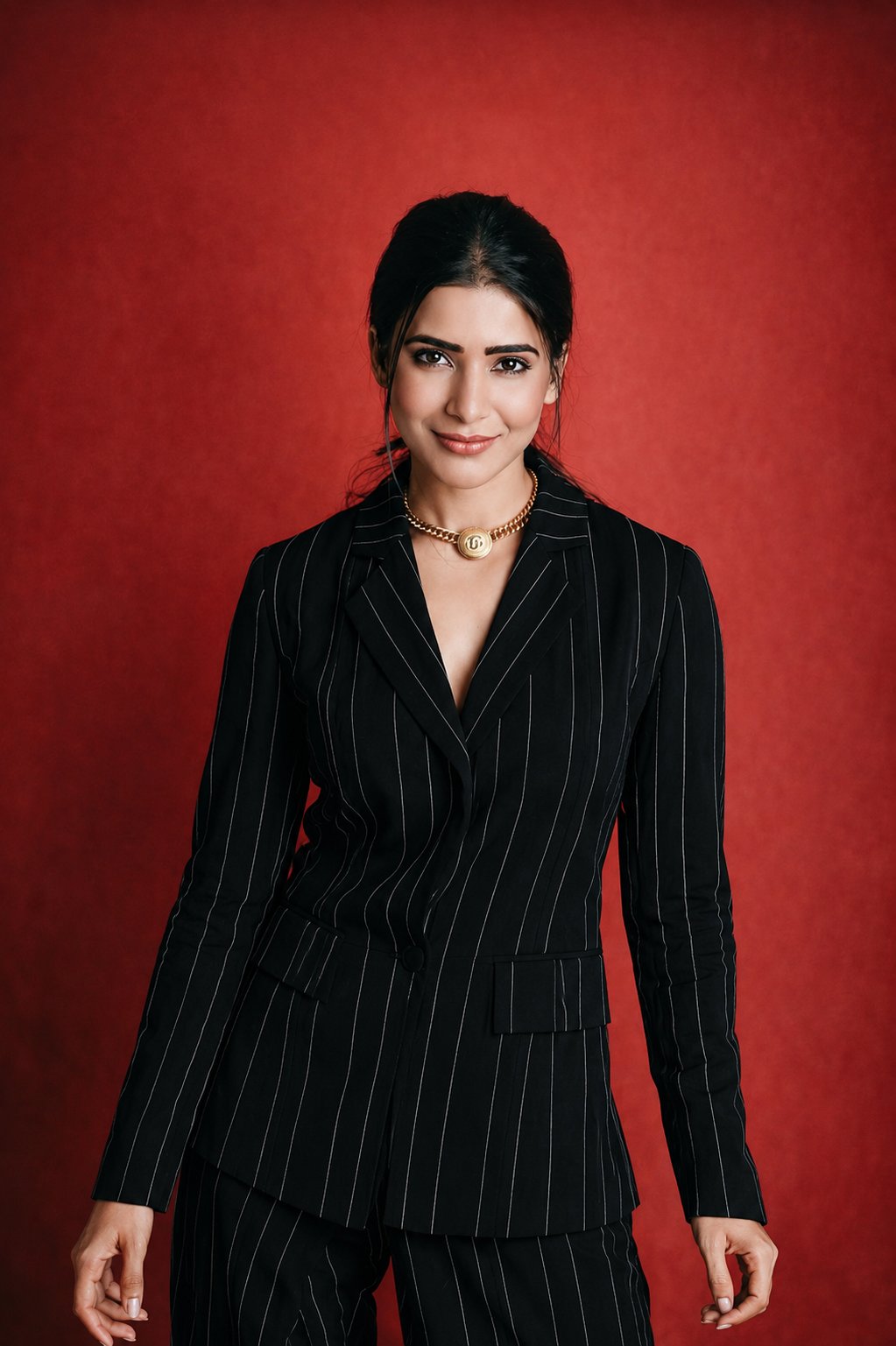 Confident Woman in Power Suit