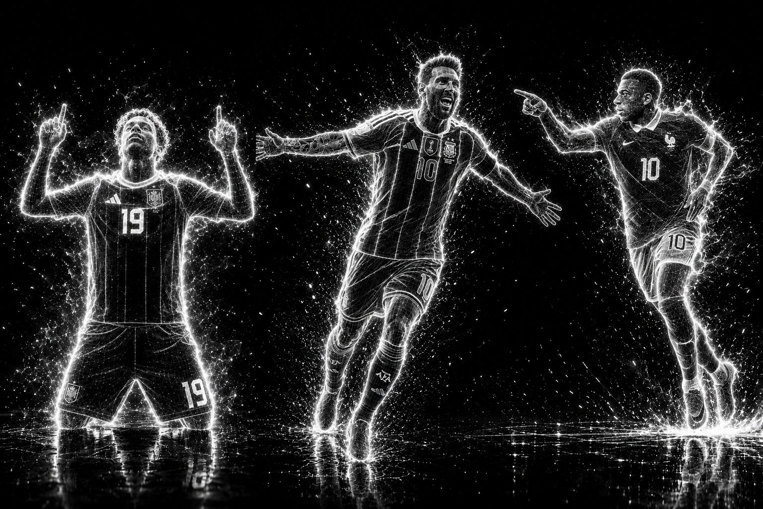 Futuristic Glowing Wireframe Portrait Effect