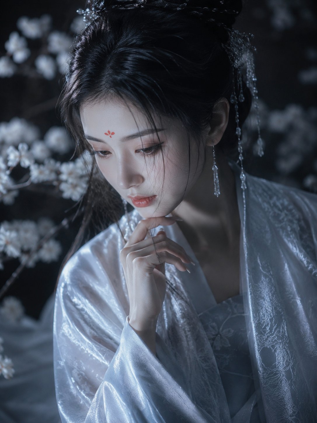 Pear Blossom Cool Beauty Portrait