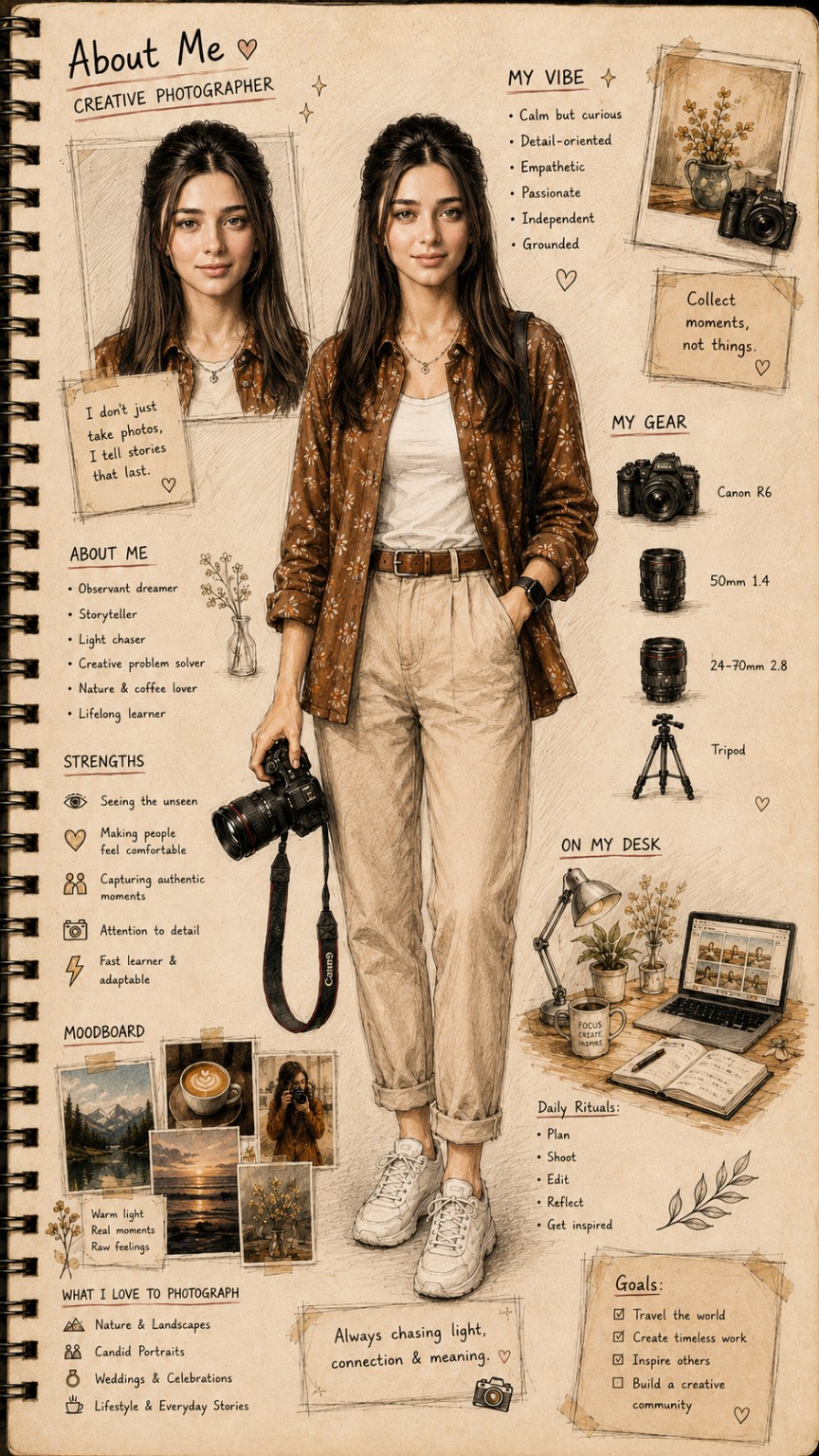 Hand-Drawn Character Design Sheet