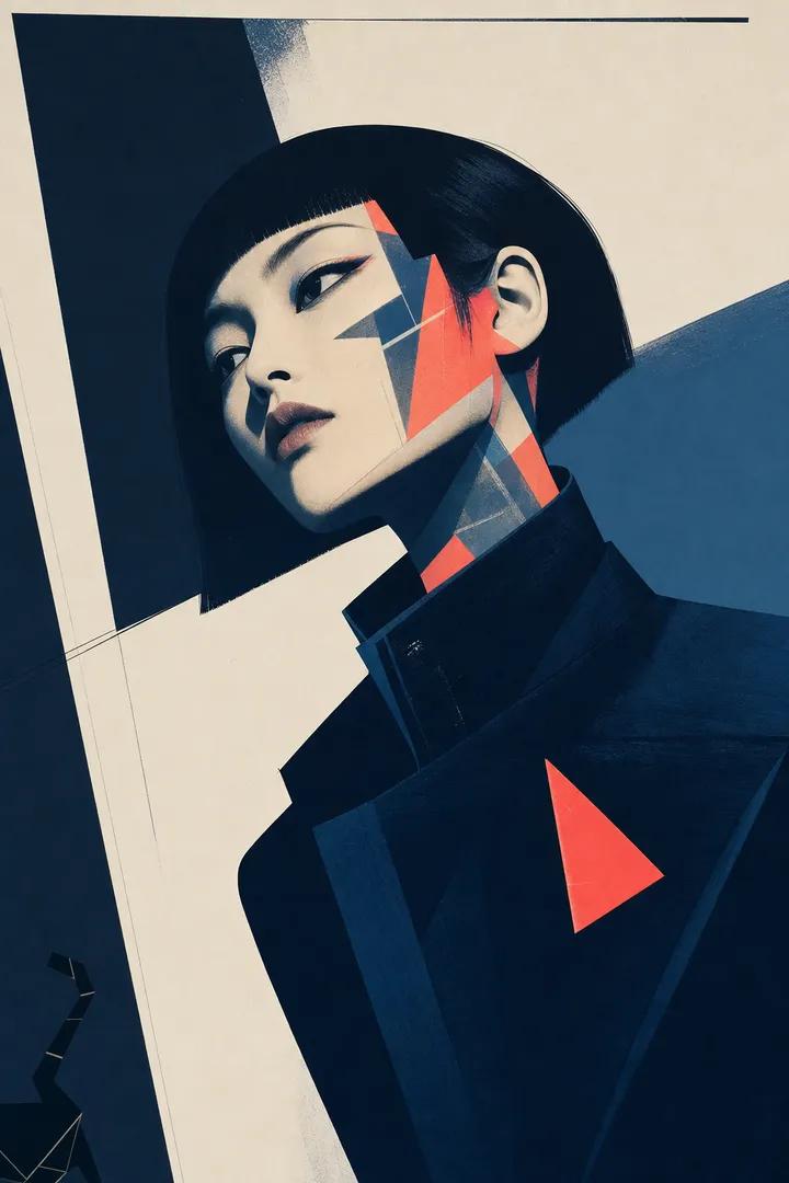 Neon Geometry Portrait
