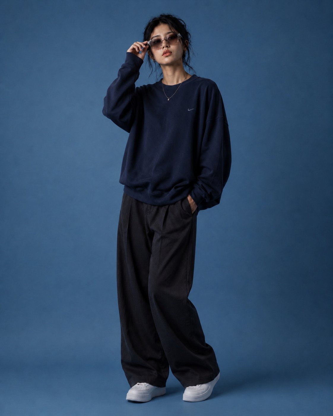 Blue Studio Fashion Editorial Pose