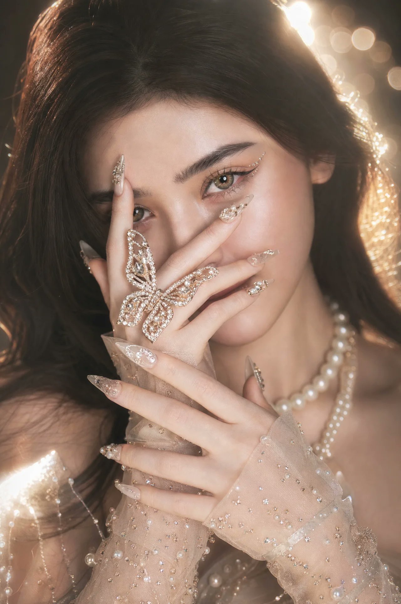 Porcelain Skin Butterfly Ring Portrait