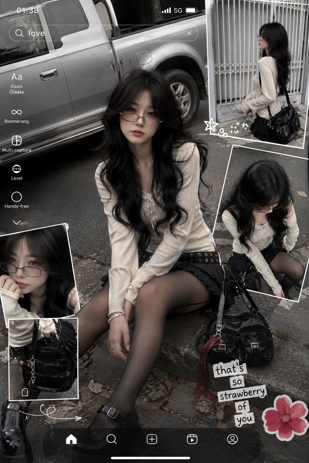 Instagram Collage Street Snap of Korean Girl