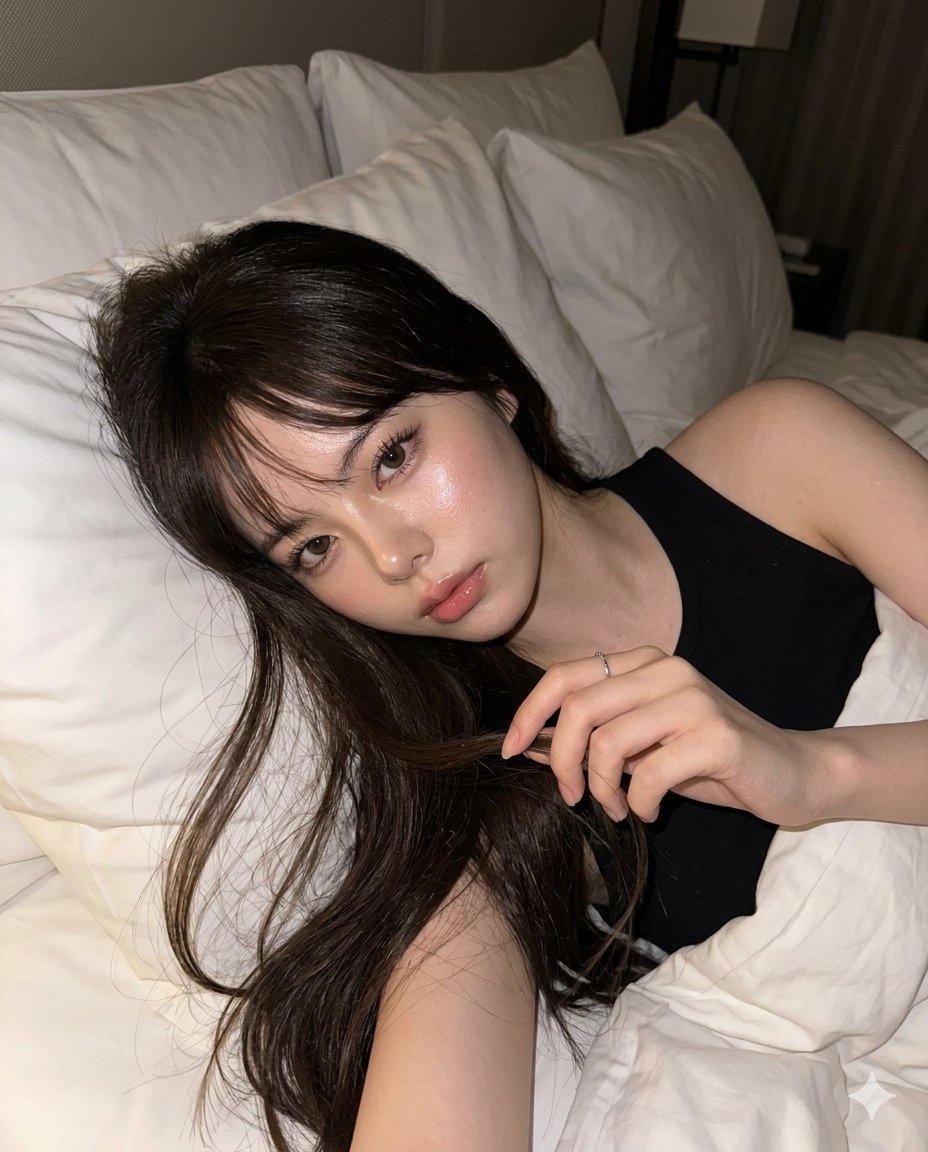Late Night Intimate Bed Selfie