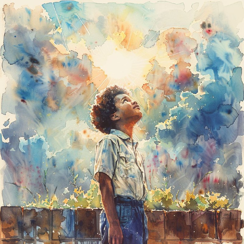 Young Martin Luther King Jr Childhood Watercolor Scene