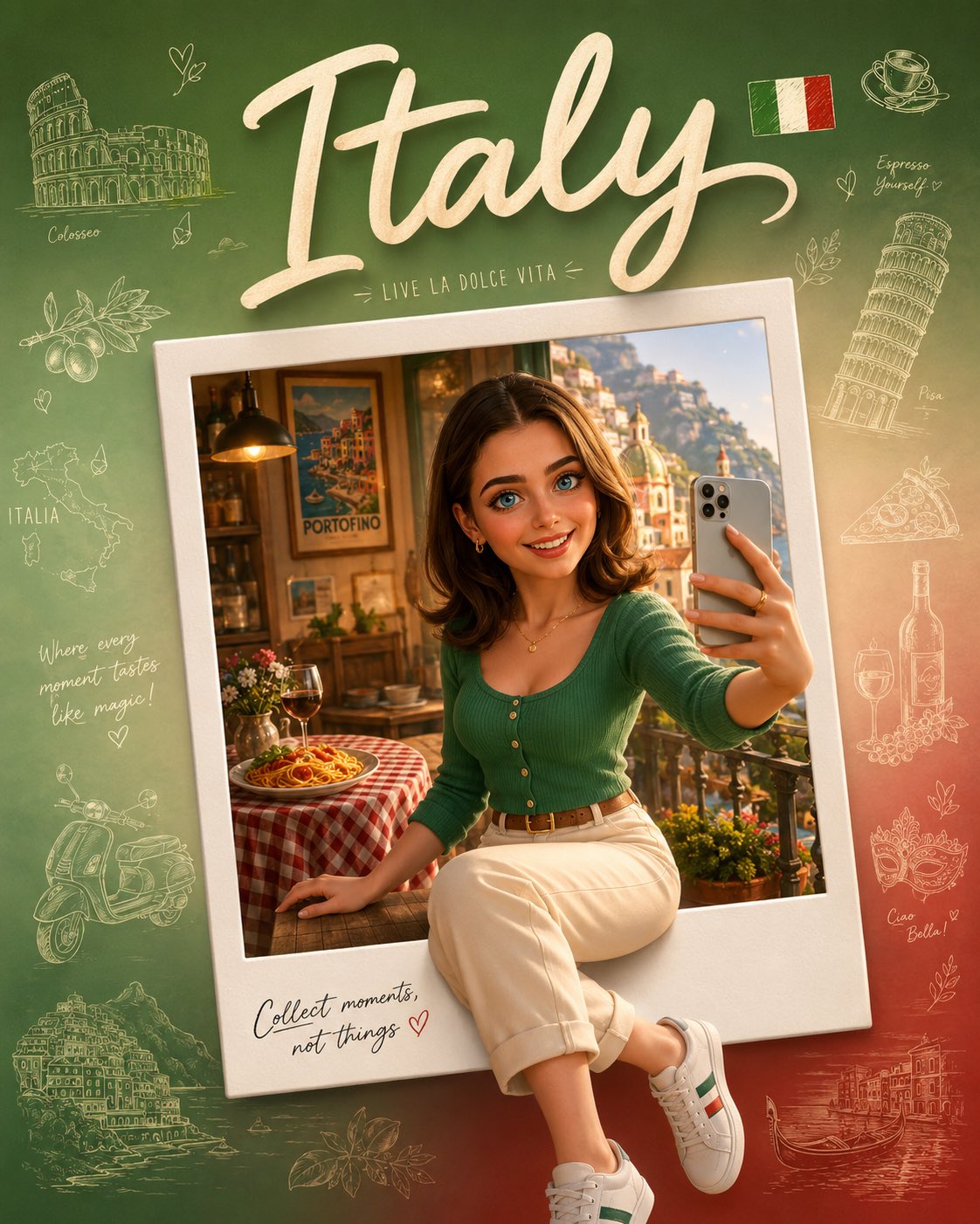 Italy Cute Polaroid Adventure