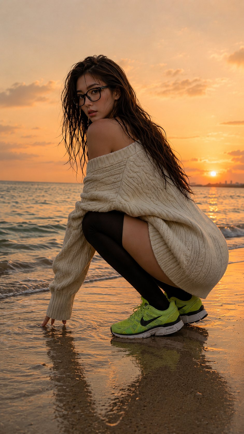 Golden Hour Beach Muse