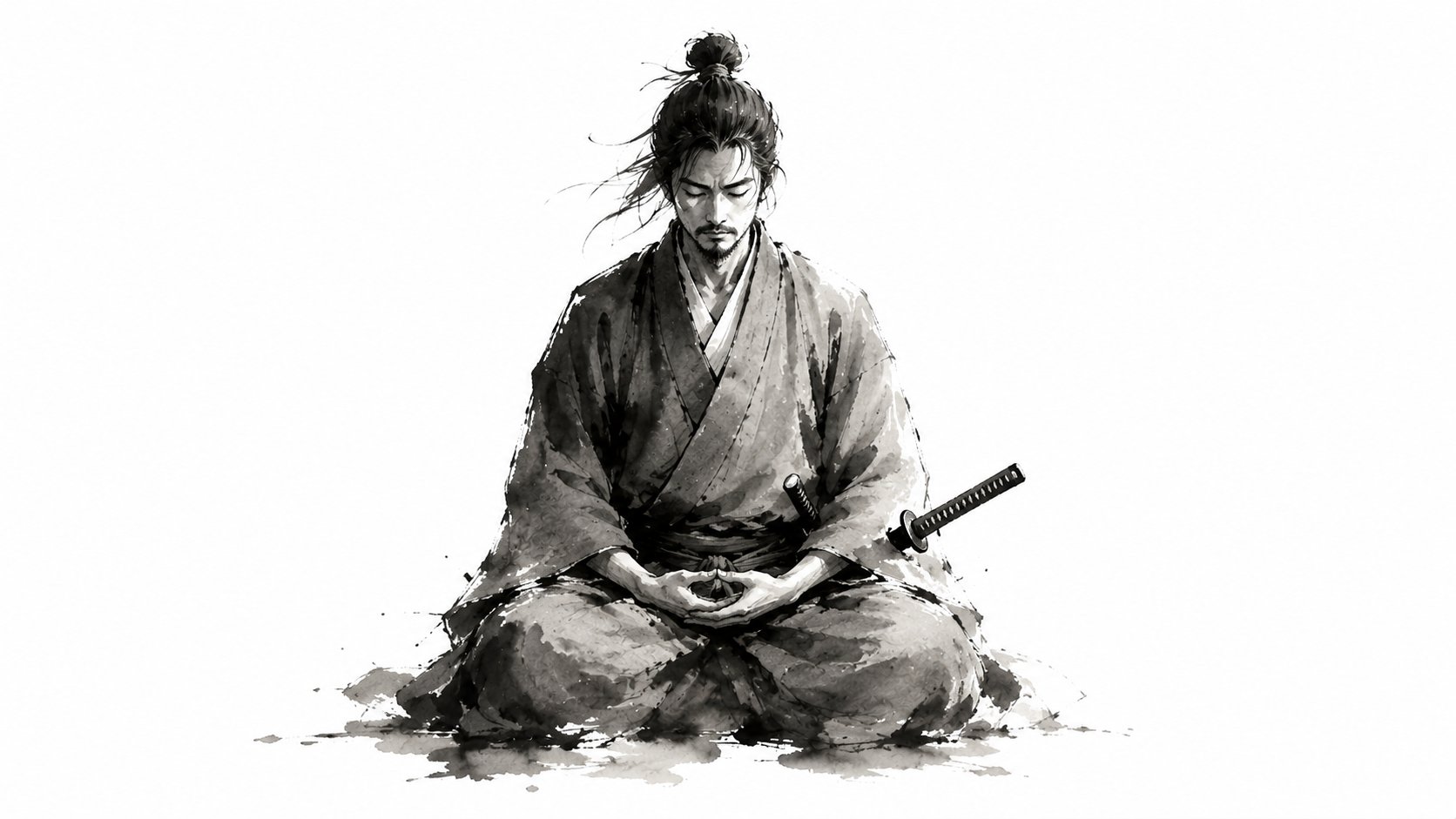 Zen Japanese Ink Wash Painting