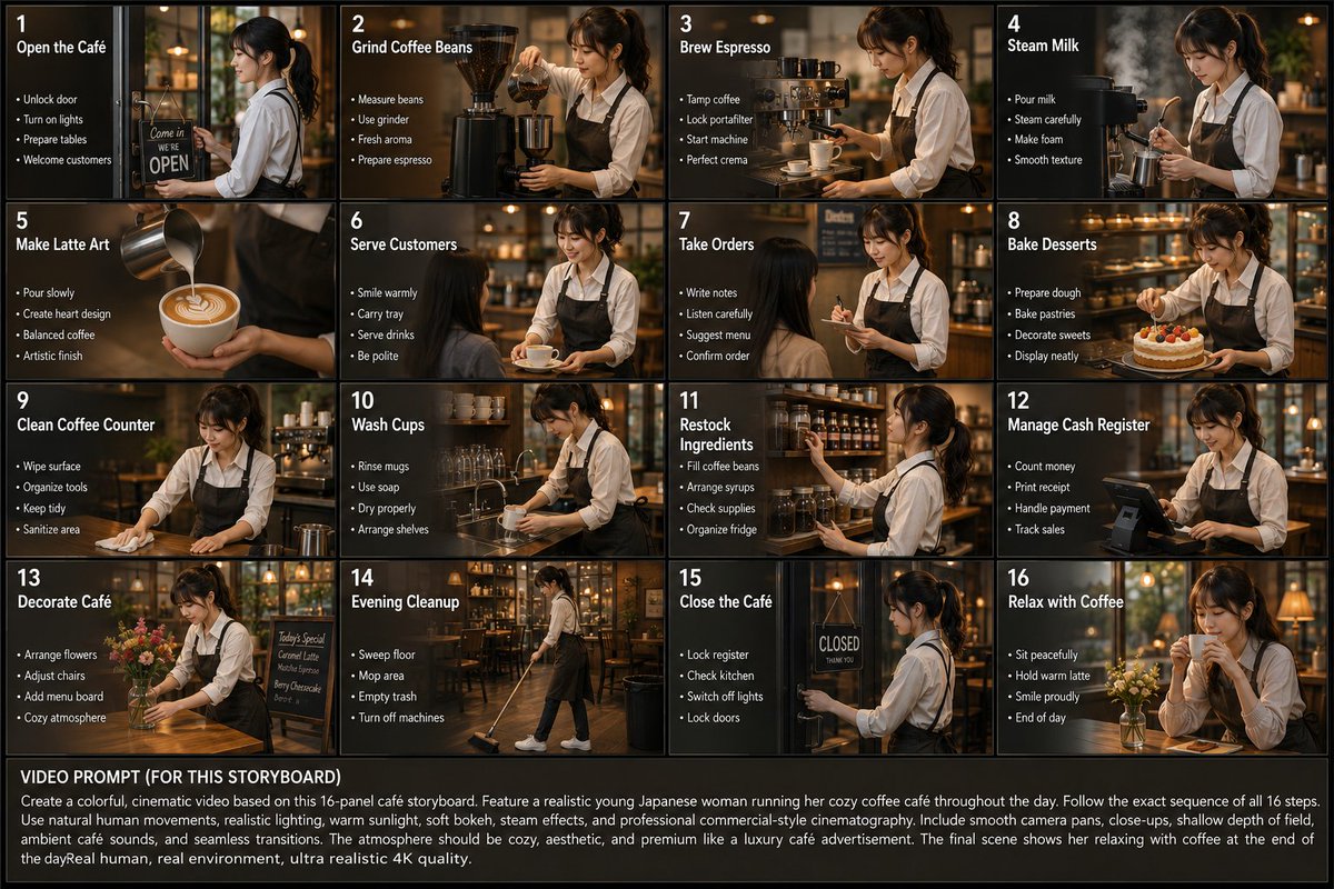 Café Girl Daily Storyboard