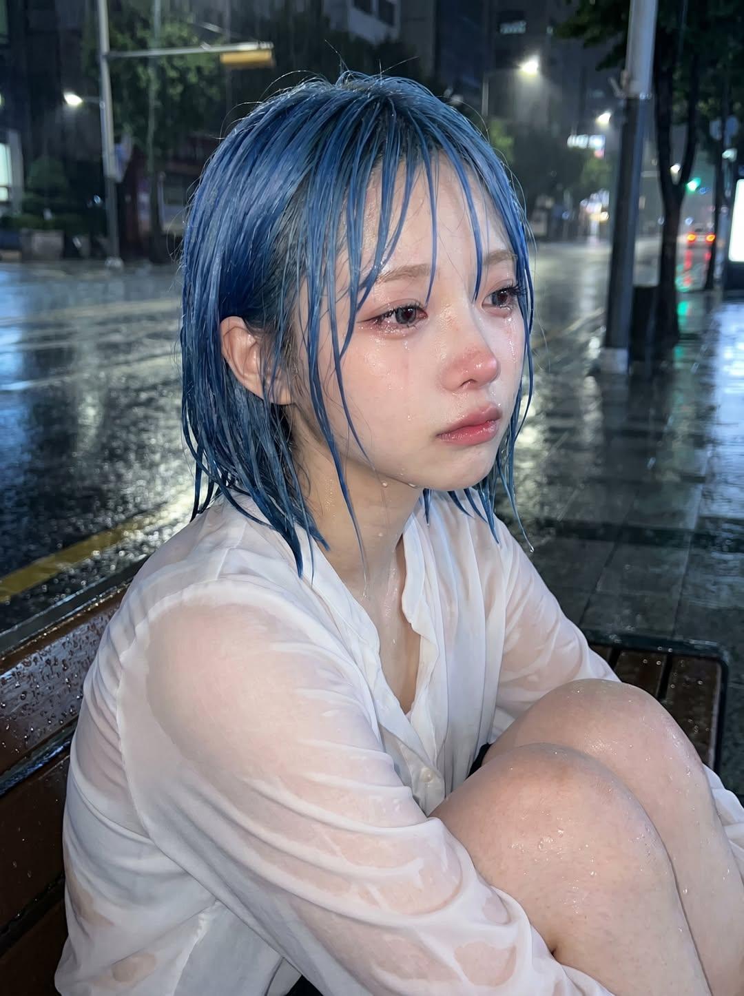 Rainy Night Heartbreak Portrait