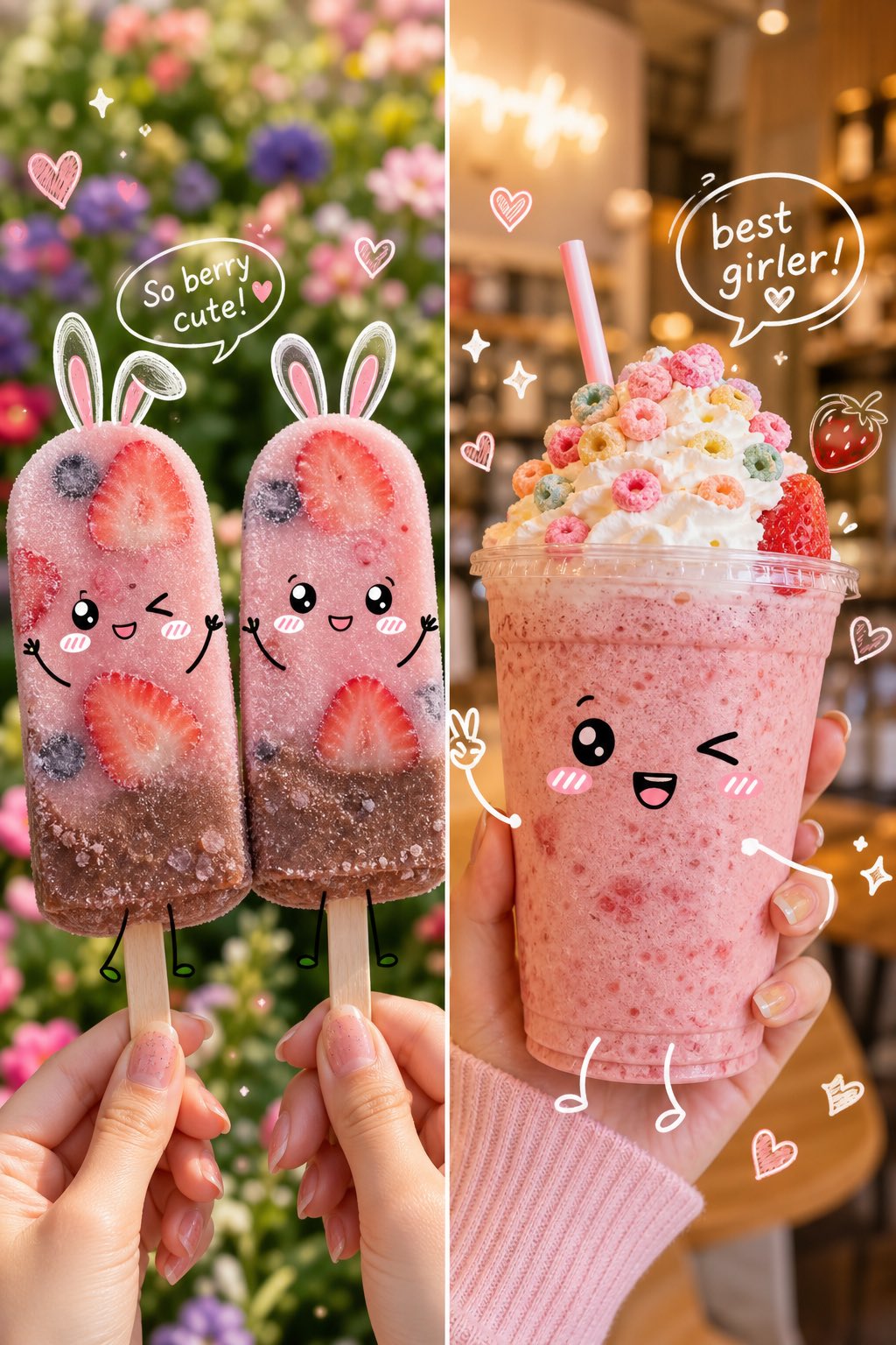 Kawaii Doodle Food Photography