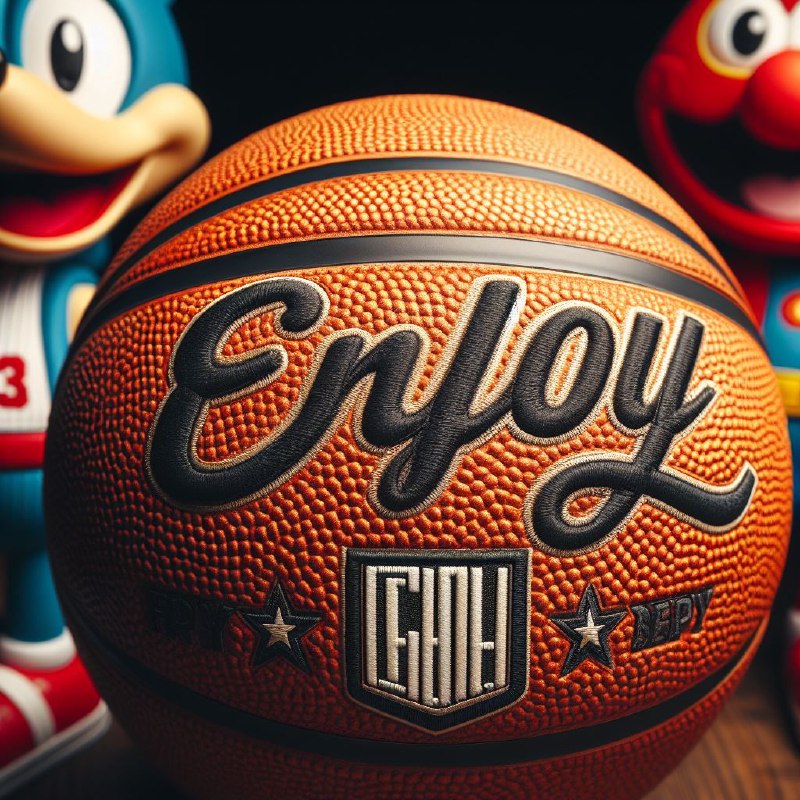 Close-Up Basketball With Keep Ballin Stitched Lettering