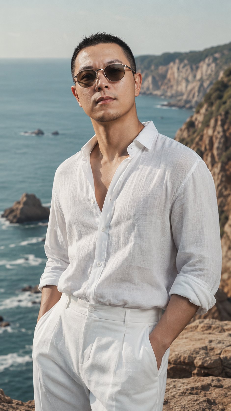 Coastal Cliff Fashion Portrait