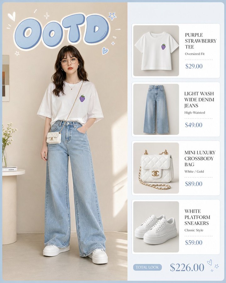 Strawberry OOTD Korean Street Style